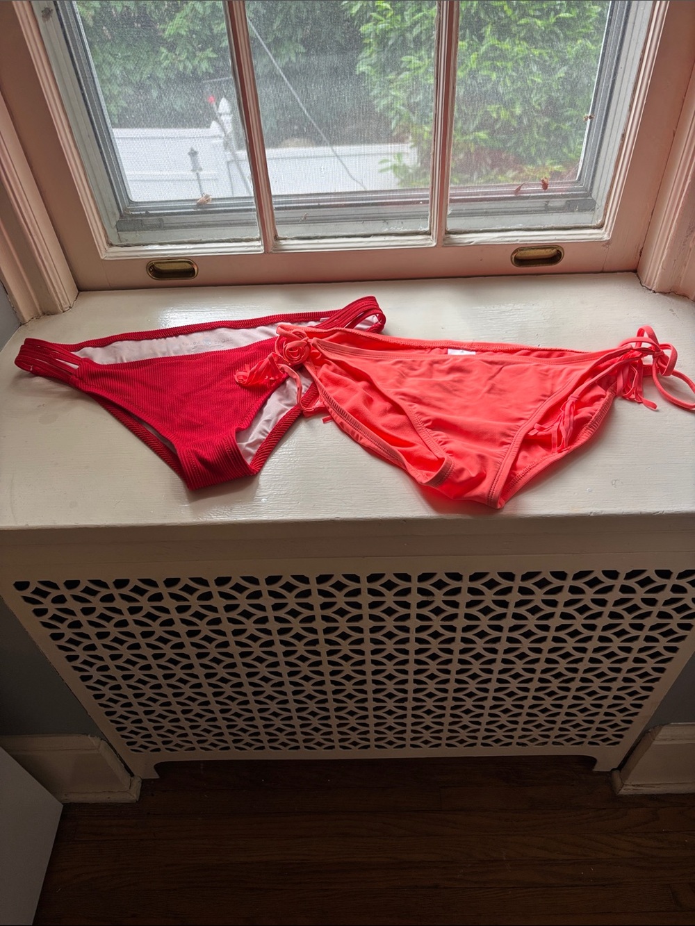 Shade & Shore Red and Coral Women Swim Bottoms